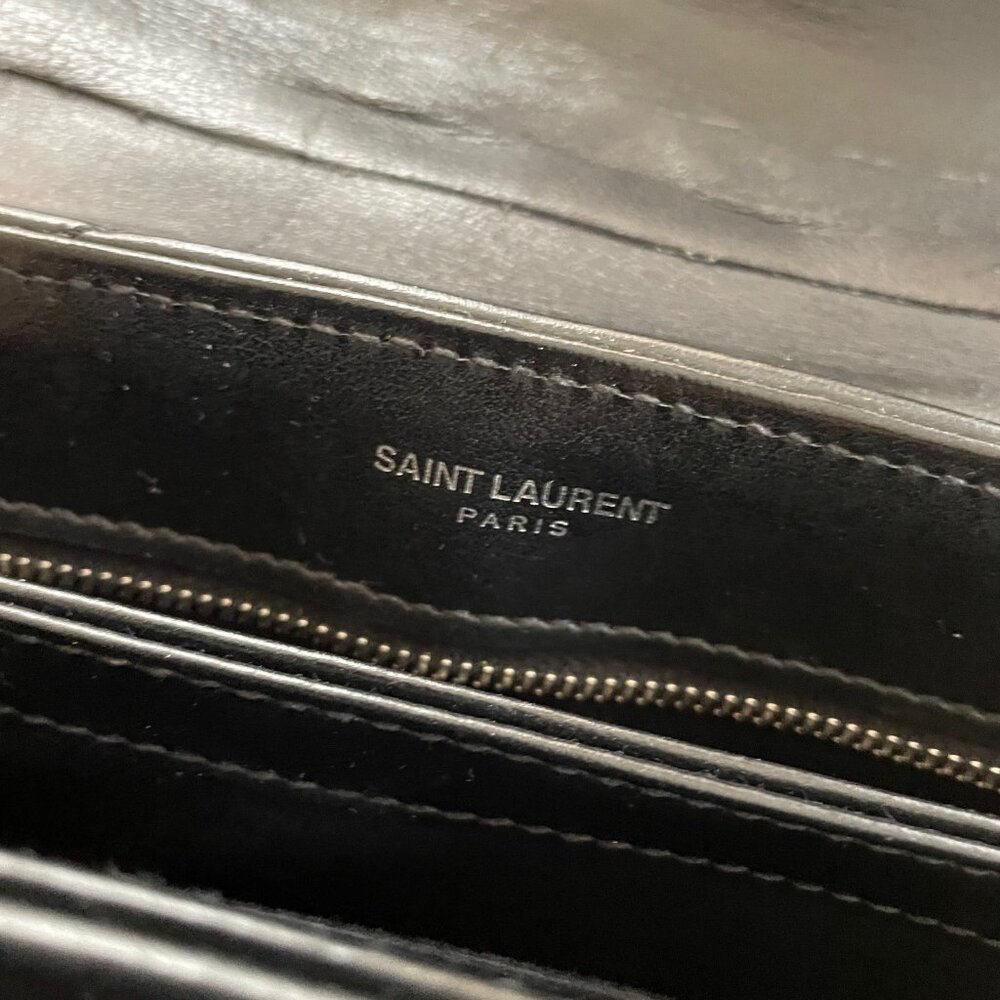 Saint Laurent Calfskin Y Quilted Monogram Toy Loulou Crossbody Bag Black - Picture 1 of 15